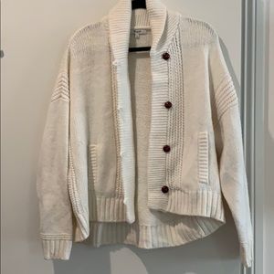 Madewell Ivory Cable Knit Cardigan